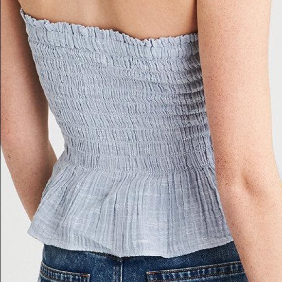 American eagle light blue smocked bandeau tube top - Picture 2 of 2